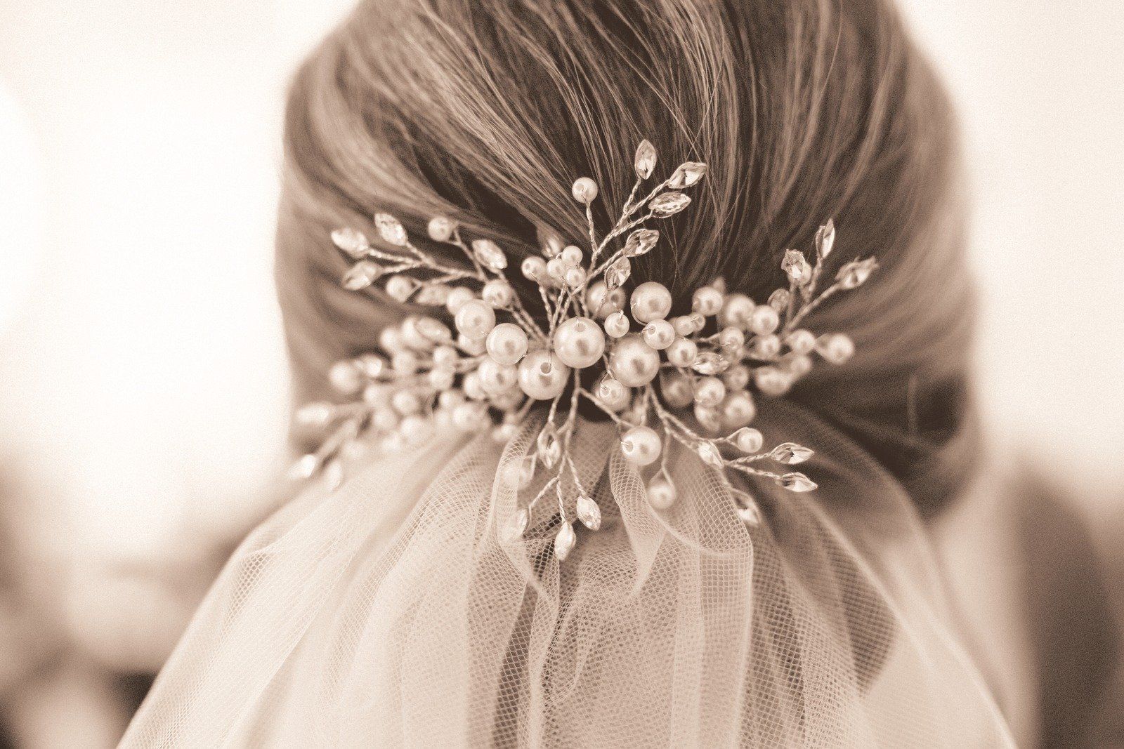 Elegant bridal hair styling